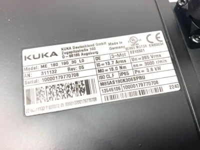 USED KUKA SERVO MOTOR 3,8KW L0 ME