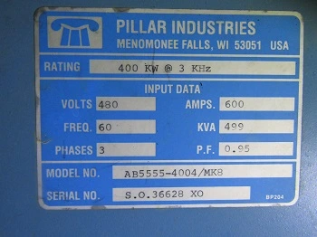 Used PILLAR AB5555-4004/MK8 Induction Heaters New Jersey US | National Machinery Exchange #1500093