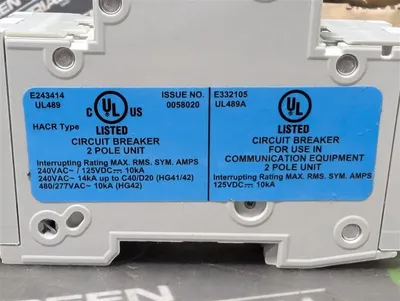 Siemens 5SJ4210-7HG41 Miniature Circuit Breaker 10A 240VAC 2 Pole New NIB
