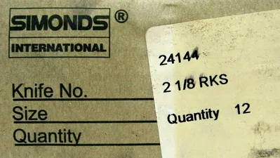 NEW BOX OF 12 SIMONDS INTERNATIONAL 24144 MACHINE KNIVES 2-1/8 RKS