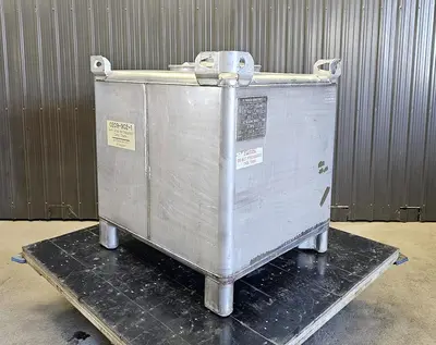 Used 350 Gallon IBC Tank (Tote), 304 Stainless Steel