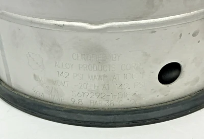 Alloy Products Corp. 3 Gallon Pressure Vessel 142 PSI MAWP at 100F