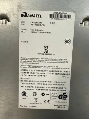 Cisco WS-C2960S-48LPS-L 48 Ports PoE+ 100-240V~8-4A 50-60Hz (11.5.4)