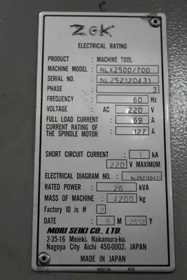 2012 MORI SEIKI NLX-2500/700 CNC Lathes | Levy Recovery Group (8)