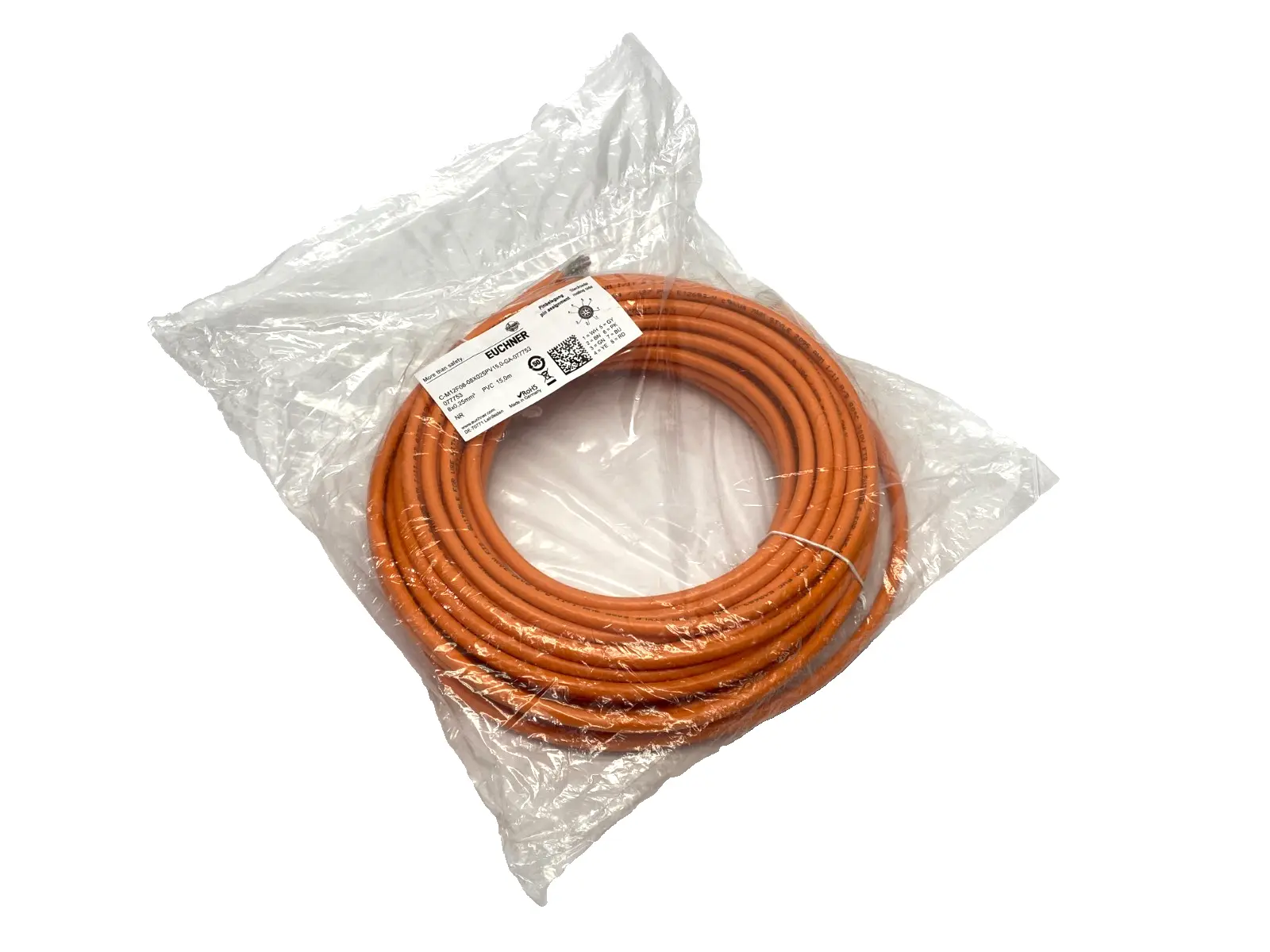 New | in-Stock Euchner Connecting Cable M12 8-Pin 15m 077753 Cable & Wire Michigan US | Maverick Industrial Sales #1391233