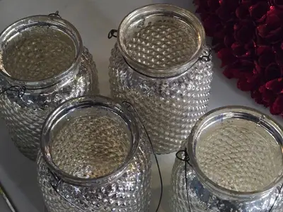 Lot of (4) Brooklyn Mercury Hobnail Hanging Jar 4 1/2" x 6 1/2"
