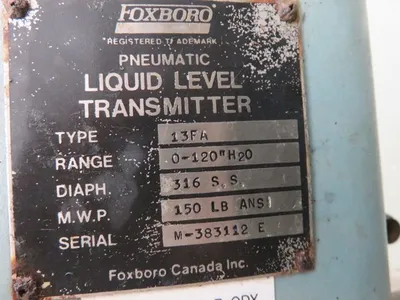 Foxboro Pneumatic Liquid Level Transmitter type 13FA