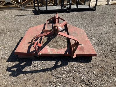 60” three point brush hog, three point mount is bent, no PTO shaft, no-flat rear caster, was able to...