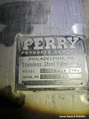 Used Perry Products 10,000 Gallon Stainless Steel Tank – Skirt Mounted, Flat Top & Bottom