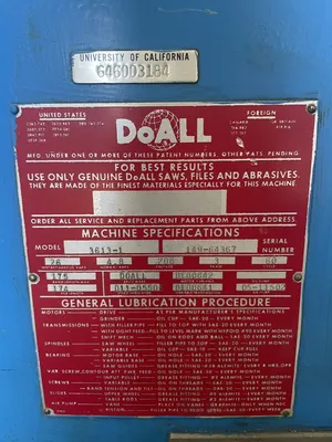 DOALL 3616-1 SAWS, BAND, VERTICAL | Wheeler Machinery Sales (7)