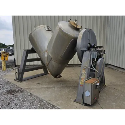 Used Stainless Steel 75 Cubic Foot Gemco V-Shape Vacuum Cone Tumble Blender
