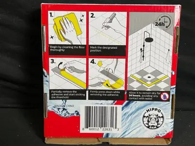 Hippo Dam Shower Threshold Water Dam - 67 in, Transparent, Collapsible & Flexible