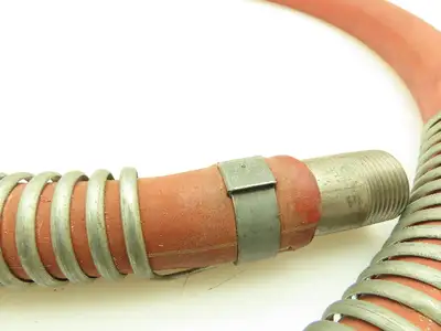 Boston Nyall Industrial RED Rubber Hose 1-1/4" ID x 6' Length 1" NPT Male x Male
