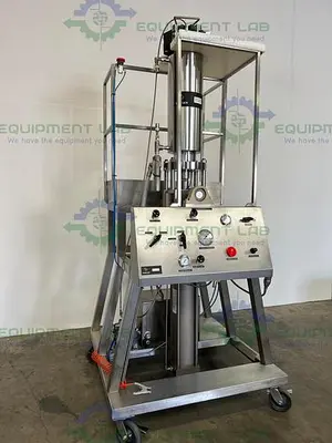 USED VARIAN L & L4006MLWJ LOAD & LOCK 6" CHROMATOGRAPHY COLUMN ON SKID W/ FEED PUMP