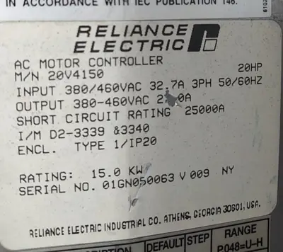 Reliance Electric 20V4150 Drive Loc1F12