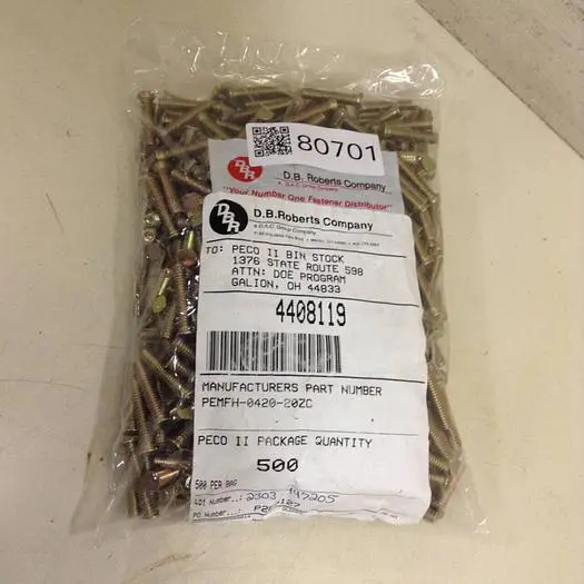 New | in-Stock DB ROBERTS FH-0420-20ZC Misc Fasteners Michigan US | Ideal Machinery #1311369