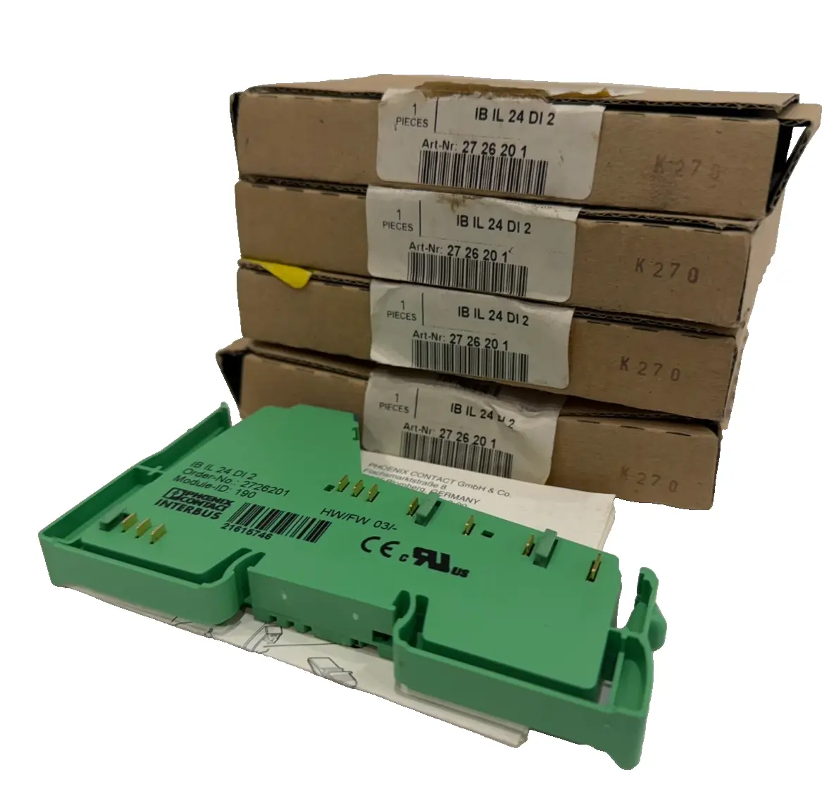 NEW LOT OF 4 PHOENIX CONTACT IB IL 24 DI 2 TERMINAL BLOCK 2726201 IBIL24DI2