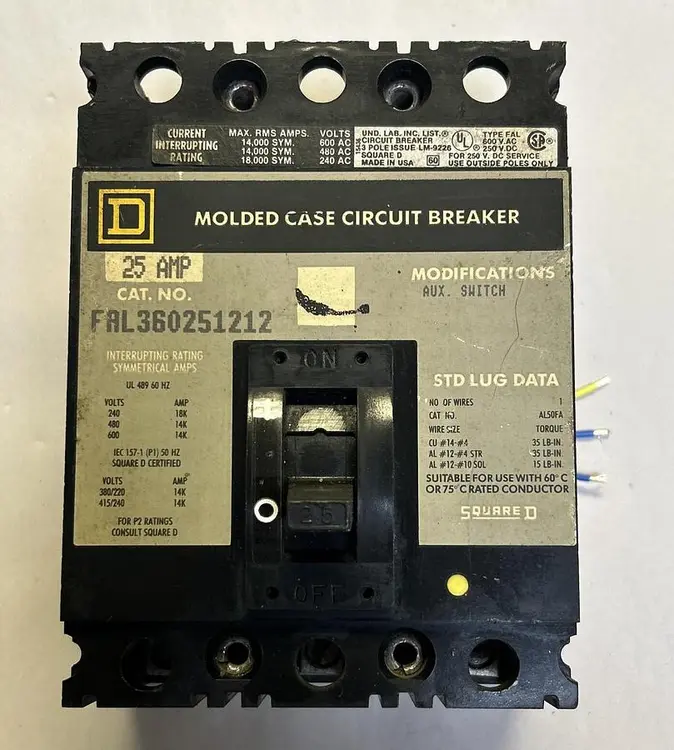 Used SQUARE D FAL360251212 Miscellaneous Equipment (Electrical & Power) | Surplus Asset Holdings #1203367
