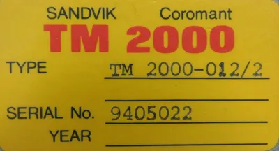 USED SANDVIK TM-2000-012/2 PROCESS CONTROLLER TM20000122