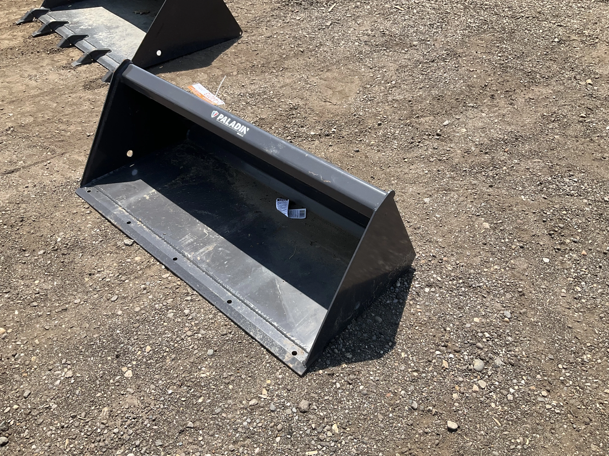 New old stock Paladin 44” smooth bucket for a mini skid steer, welded on cutting edge, mini skid ste...