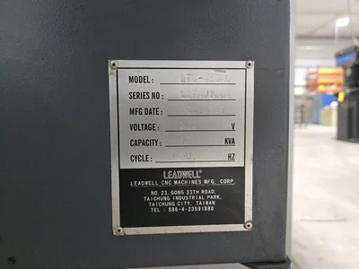 2011 Leadwell LTC-45CXL CNC Lathe w/ Tailstock and Indexer, 12 Slot Turret, Conveyor, 3-Jaw Chuck,