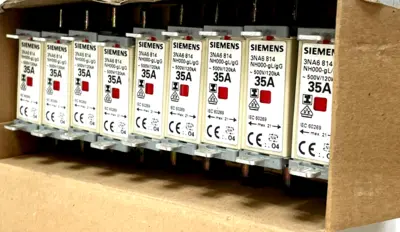 NEW SIEMENS 3NA6 814 LV HRC-FUSE LINKS 35A 500V 3NA6814 LOT OF 9