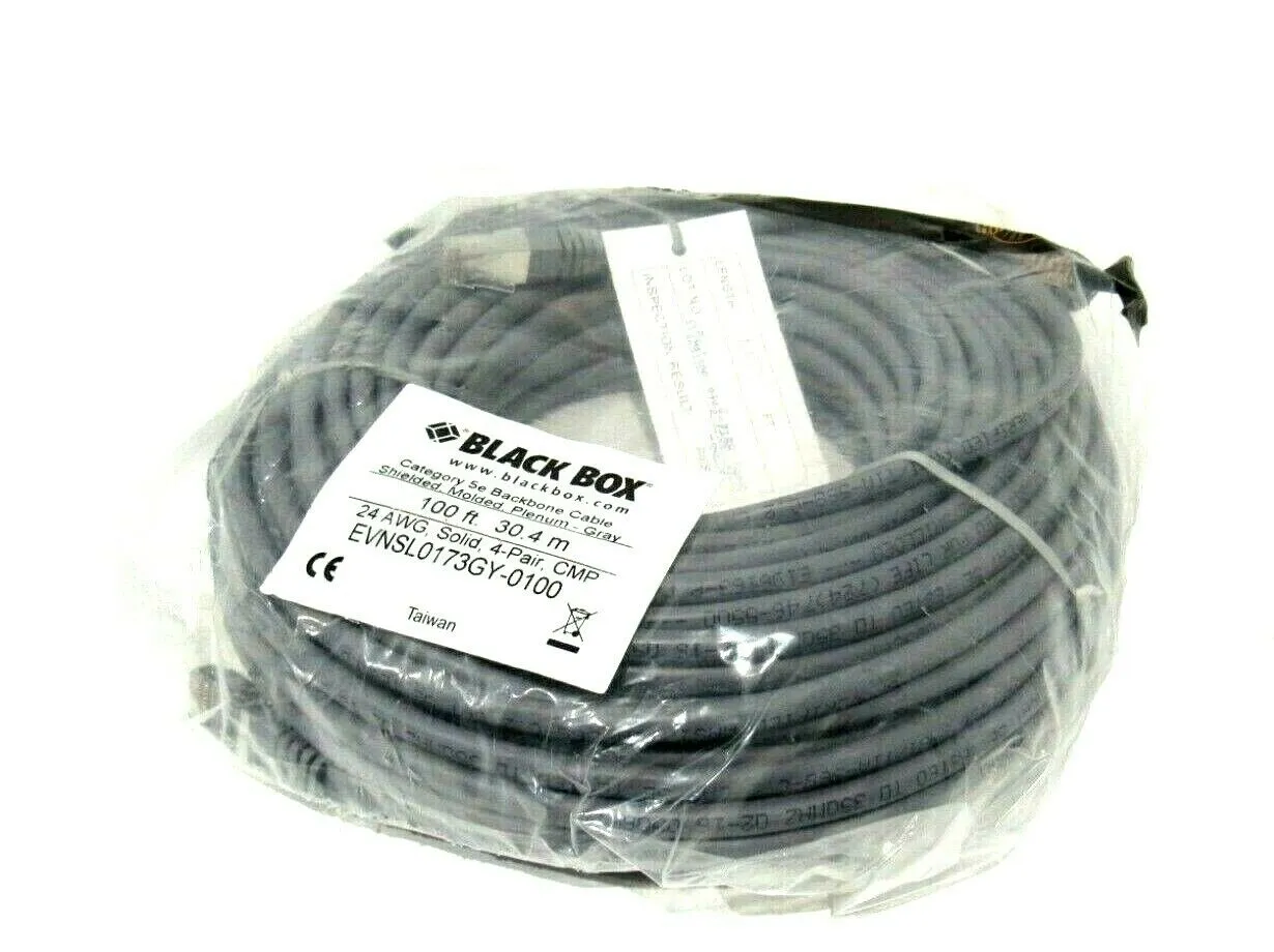 NEW BLACK BOX EVNSL0173GY-0100 ETHERNET CABLE 100' EVNSL0173GY0100