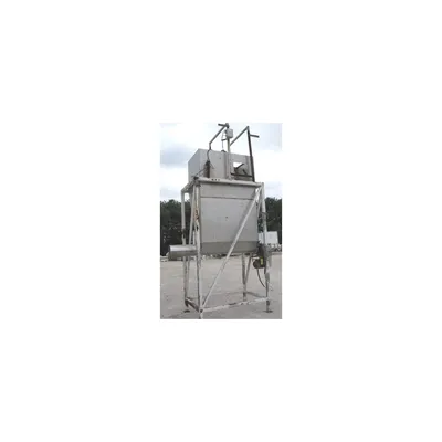 80 CUBIC FOOT STAINLESS STEEL WEIGH BIN WITH SCREW CONVEYOR DISCHARGE