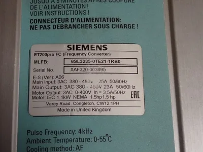 Used SIEMENS 6SL32350TE211RB0 Power Converters - Battery Chargers Ohio US | HGR 24 #751963