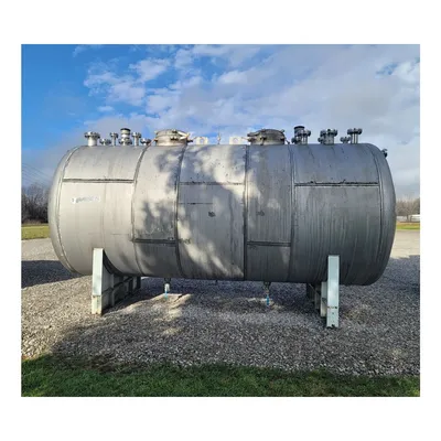 Used 6,000 Gallon Horizontal Stainless Steel Pressure Tank w/ Center Bulkhead