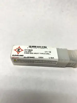 USED CLEVELAND 3.5MM 2222 AIRCRAFT TYPE B DRILL LOT OF 10