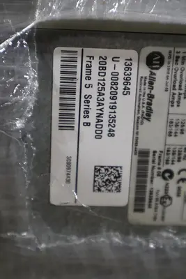 ALLEN BRADLEY 20BD125A3AYNADD0 POWERFLEX 700 DRIVE 100 HP SER.B STOCK S-598