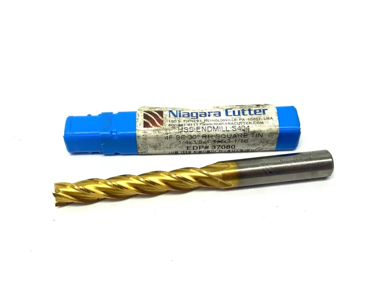 Used NIAGARA CUTTER SQUARE END MILL 4-FLUTE SE 30° 1/4 X 3/8 X 1-1/4 X 3-1/16 HSS/Cobalt Endmills Michigan US | Maverick Industrial Sales #1092826