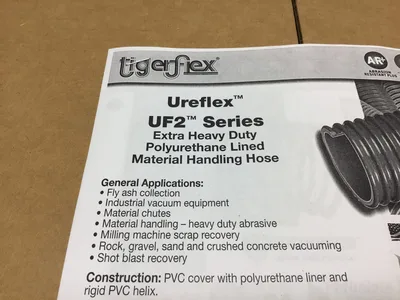 Tigerflex Ureflex UF2 Series Extra Heavy Duty Polyurethane Lined Material Handling Hose 10′