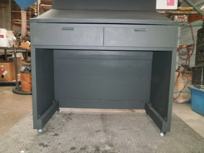 Custom Black Design Workbench Design Furniture. Re-purpose  47 1/2" X26" X 95"