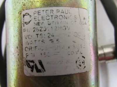 Peter Paul 26Z0112NGV Solenoid Valve 1/4" NPT 24VDC