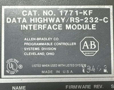 NEW Allen-Bradley 1771-KF