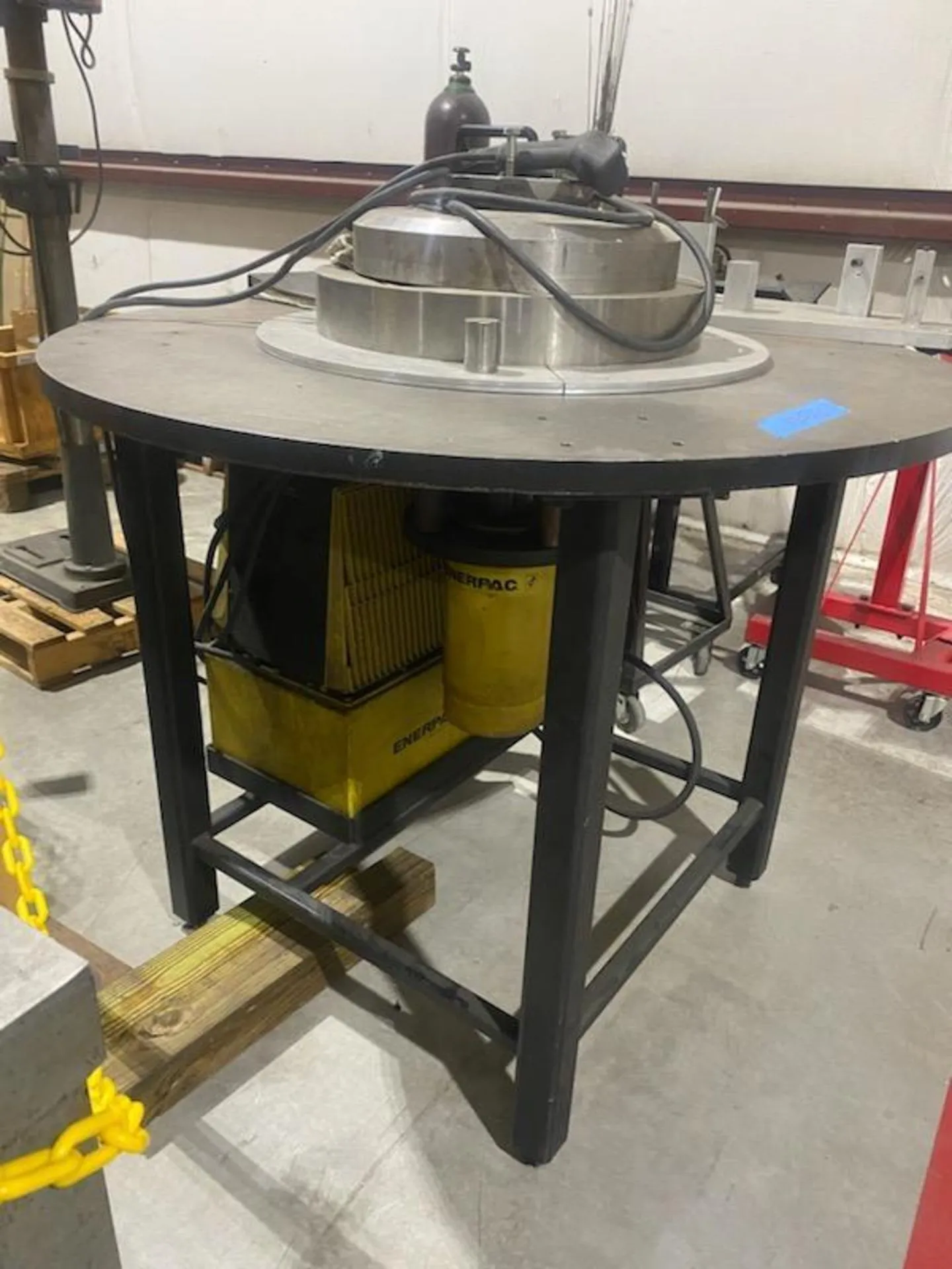 100 TON ENERPAC "RR1006" VERTICAL HYDRAULIC EXPANDER w/48" DIAMETER TABLE - 6.6" Stroke