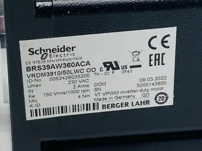 USED SCHNEIDER ELECTRIC INV. DUTY 3PH STEPPER MOTOR 4.52NM 12MM SHAFT