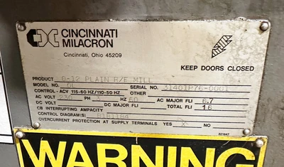 CINCINNATI O-12 R/E HORIZONTAL MILL