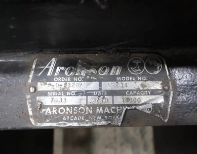 Used 1970 Aronson WRD-14 Welding Turning Rolls New Jersey US | Machinery Values #779772