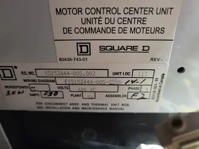 USED SQUARE D MODEL 6