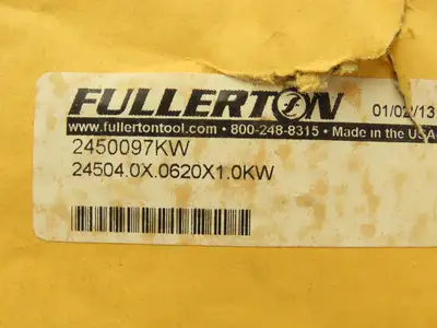 Fullerton 2450097 4" Carbide JIT Saw 1" Arbor .062" Thickness 80 Tooth .260 Key
