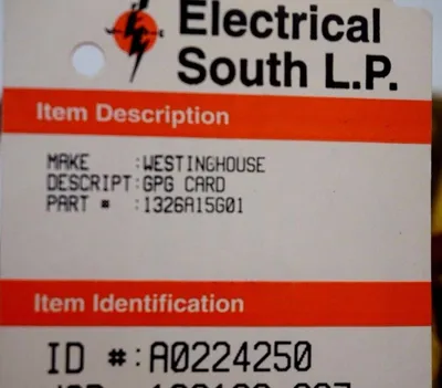 WESTINGHOUSE 1326A15G01 GPG CARD