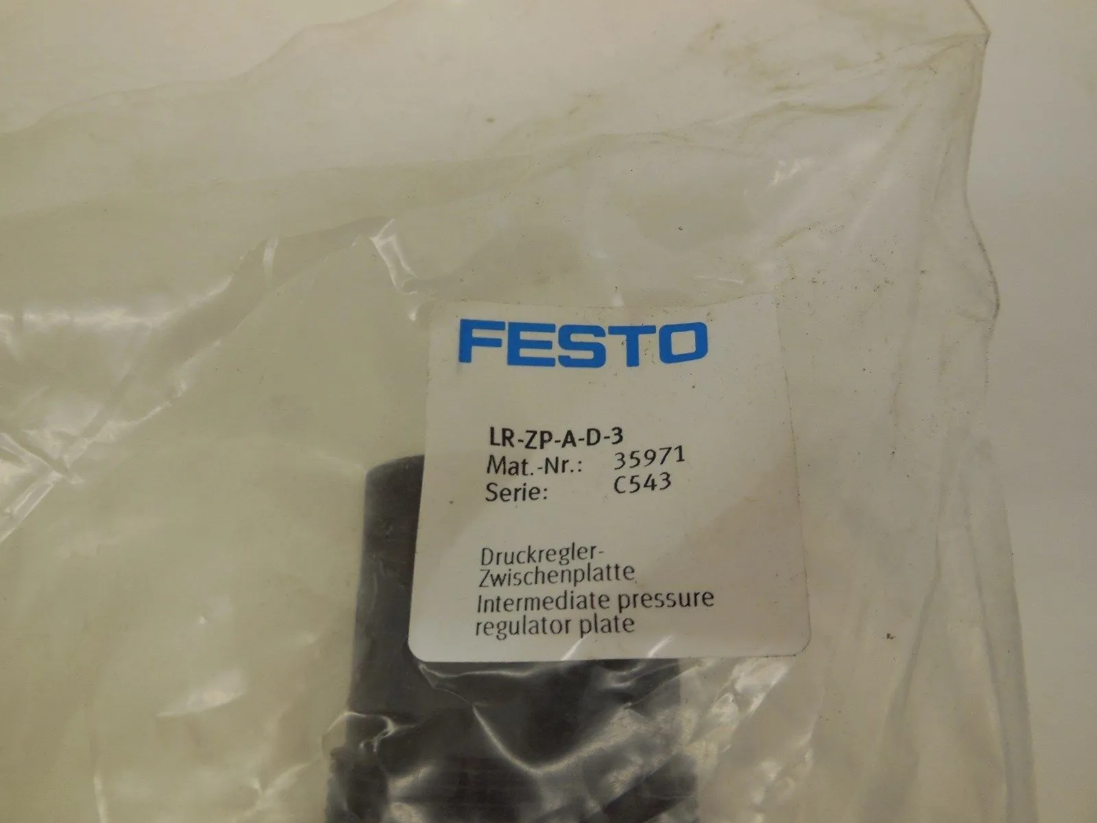 NEW FESTO ELECTRIC LR-ZP-A-D-3 PRESSURE REGULATOR PLATE 35971 LRZPAD3