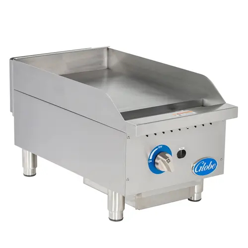 Globe GG15G 15" Gas Griddle w/ Manual Controls - 1" Steel Plate, Convertible