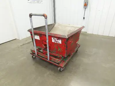 Roura Self Dumping Hopper 1/3 Yard Forklift Steel Dumpster 40x48x31" Casters