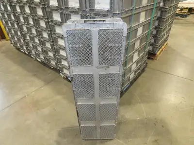 Lewis SO4815-7 Stackable GRAY Plastic Tote Container Bin 48x15x7" Lot of 30