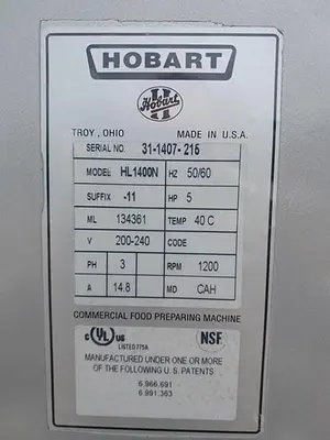 Used HOBART® HL1400N Agitators, Blenders, Mixers Tennessee US | BAKE Marketing #392050