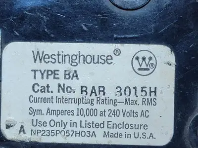 USED WESTINGHOUSE BAB3015H